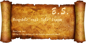 Bogdányi Sólyom névjegykártya